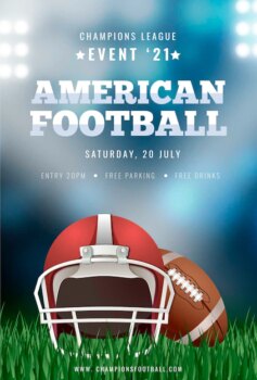 Free Vector | American football poster template with ball