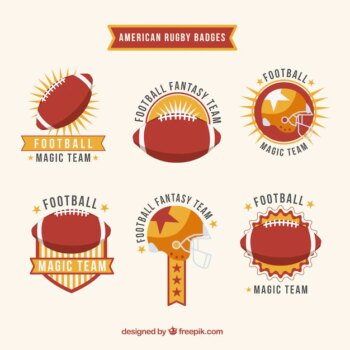 Free Vector | American rugby badges