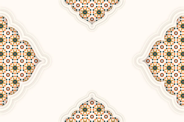 Free Vector | Arabic ornamental background in paper style
