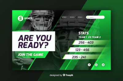 Free Vector | Are you ready sport landing page