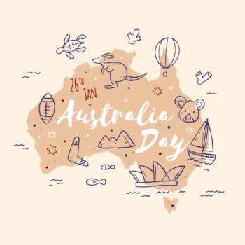 Free Vector | Artistic draw with australia concept
