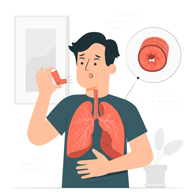 Free Vector | Asthma concept illustration