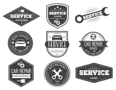 Free Vector | Auto service black emblems