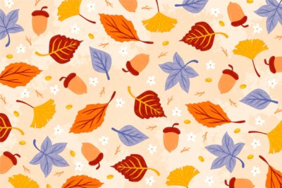 Free Vector | Autumn background with leaves theme