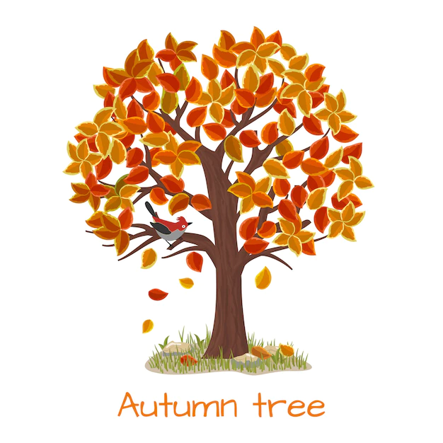 Free Vector | Autumn tree. nature tree, season fall and branch plant, vector illustration