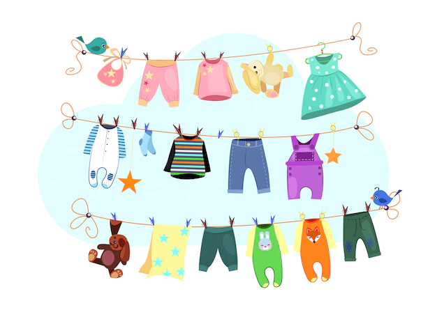 Free Vector | Baby clothes set