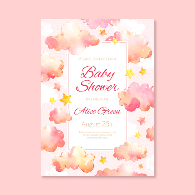 Free Vector | Baby shower invitation template for girl