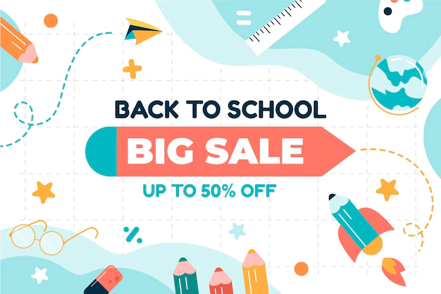 Free Vector | Back to school sale background