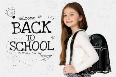 Free Vector | Back to school template with cute student