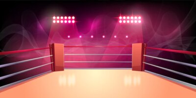 Free Vector | Background of boxing ring, illuminated sports area for fighting, dangerous sport.