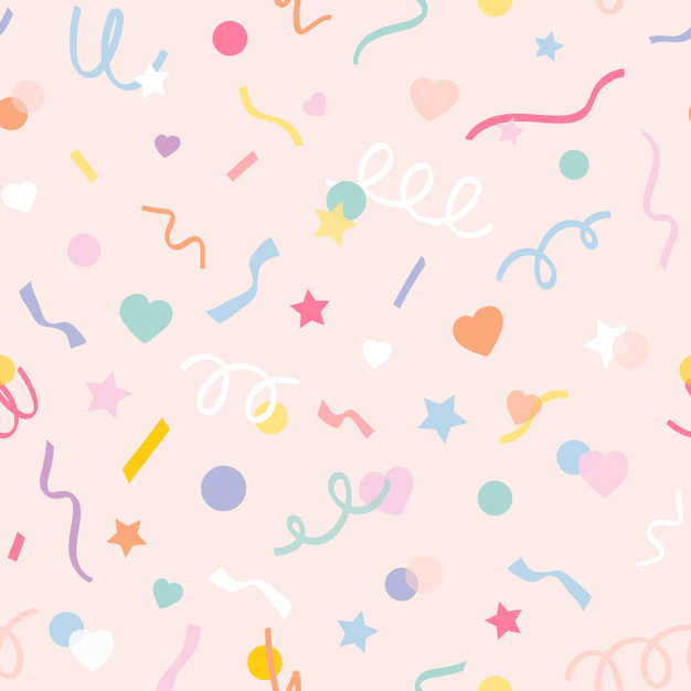 Free Vector | Background seamless pattern vector with cute pastel confetti