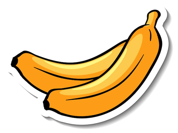 Free Vector | Bananas cartoon sticker on white background