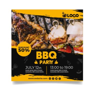 Free Vector | Bbq party flyer template