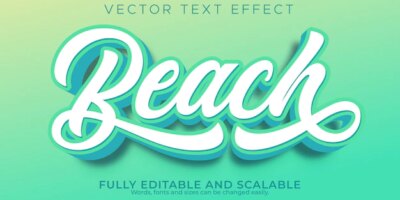 Free Vector | Beach text effect, editable summer and travel text style