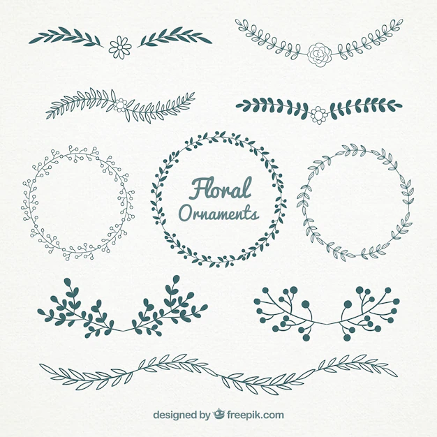 Free Vector | Beautiful floral ornaments