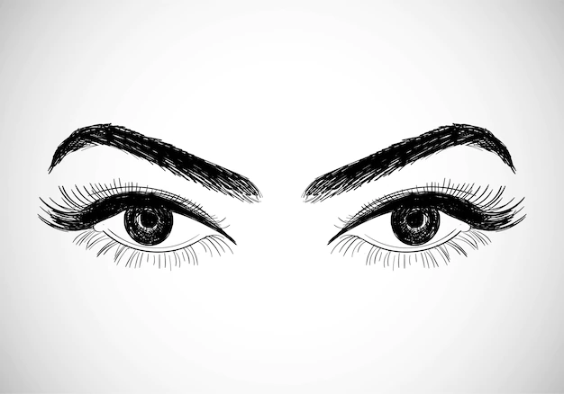 Free Vector | Beautiful hand drawn eyes sketch design