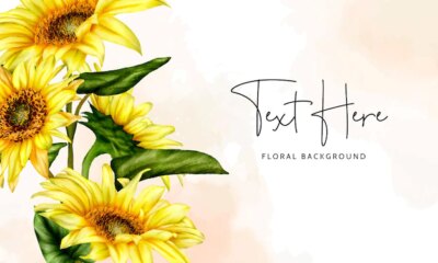 Free Vector | Beautiful sun flower floral background template