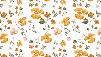 Free Vector | Beautiful yellow flower seamless pattern