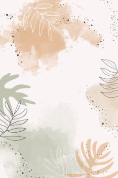 Free Vector | Beige leafy watercolor background