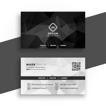 Free Vector | Black and white abstract business card design