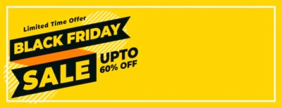 Free Vector | Black friday sale banner with limited time offer details