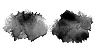 Free Vector | Black ink stain watercolor texture design set of two
