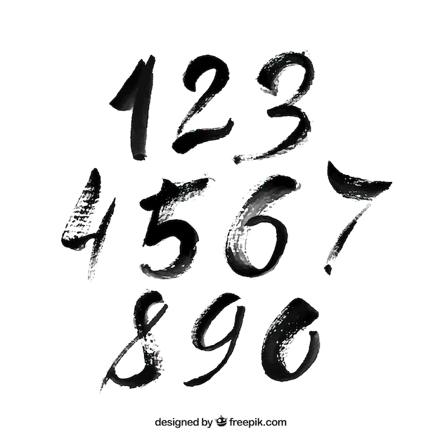 Free Vector | Black number collection in chalk style