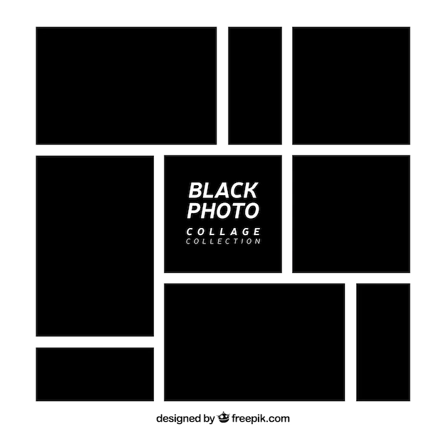 Free Vector | Black photo frame collage collection