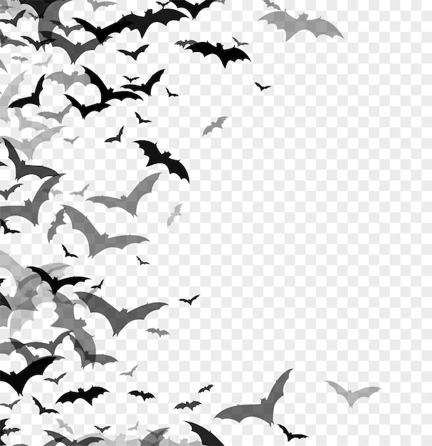 Free Vector | Black silhouette of bats isolated on transparent background. halloween traditional design element. vector illustration eps10