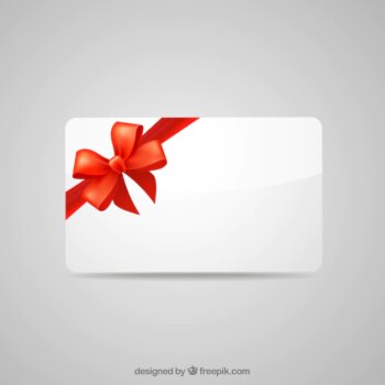 Free Vector | Blank gift card with red ribbon