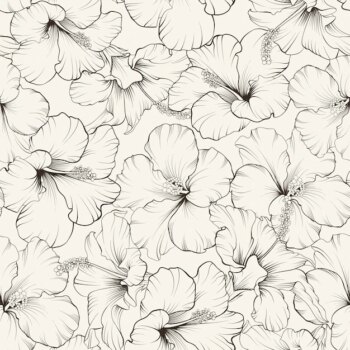 Free Vector | Blooming hibiscus seamless pattern