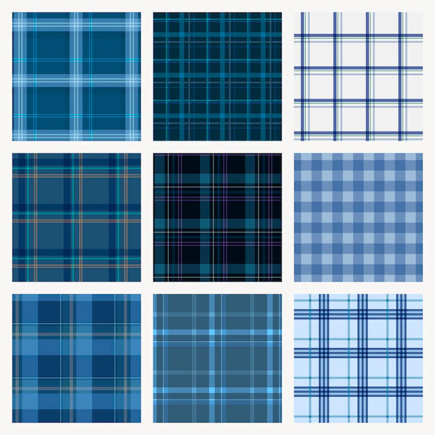 Free Vector | Blue tartan background, traditional scottish design vector collection