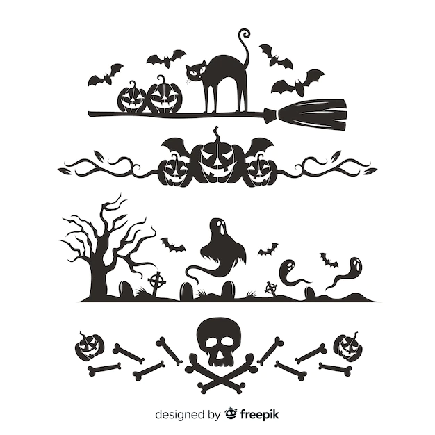 Free Vector | Border set for halloween