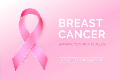 Free Vector | Breast cancer awareness month with pink ribbon