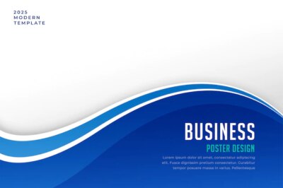 Free Vector | Business brochure presentation template in blue wave style