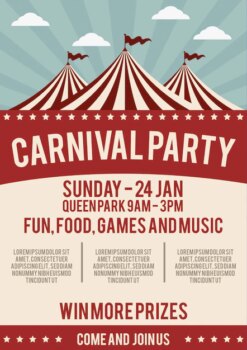 Free Vector | Carnival party poster in retro style
