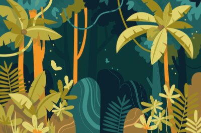 Free Vector | Cartoon jungle background