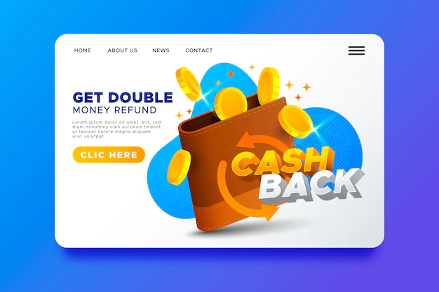 Free Vector | Cashback concept - landing page