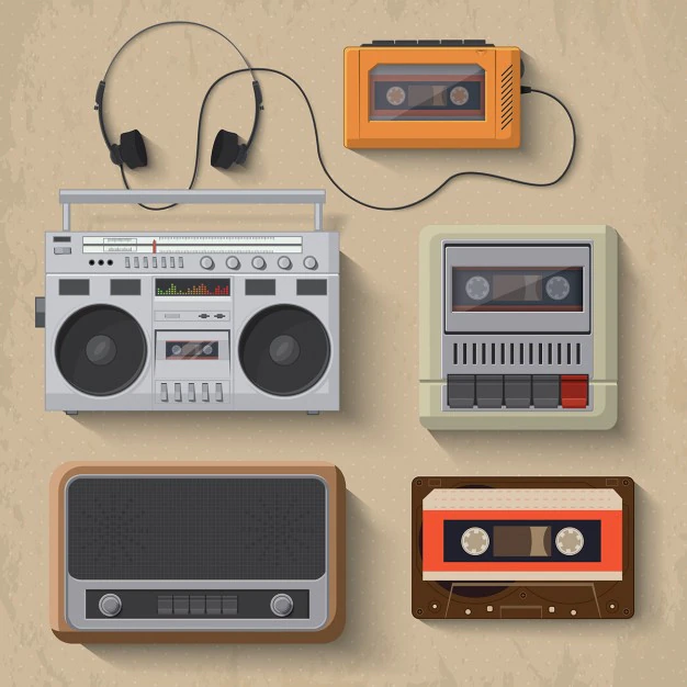 Free Vector | Cassette tape players