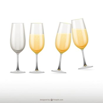 Free Vector | Champagne glasses illustrations