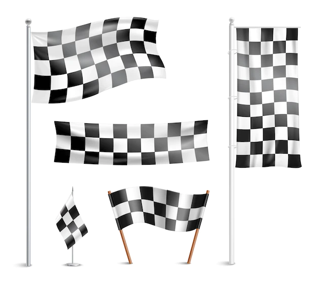 Free Vector | Checkered flags pictograms collection