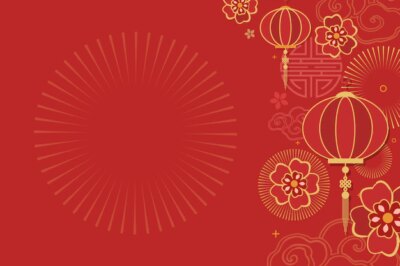 Free Vector | Chinese new year mockup illustration