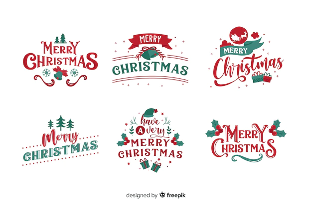 Free Vector | Christmas lettering badge on white background