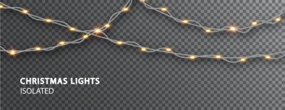 Free Vector | Christmas lights isolated. glowing garland on transparent background. shiny led lights.