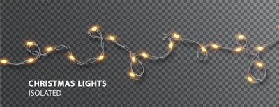Free Vector | Christmas lights isolated. glowing led garland on transparent background