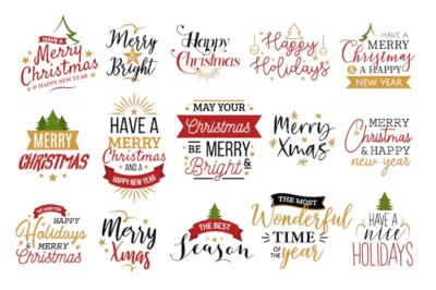 Free Vector | Christmas typography set