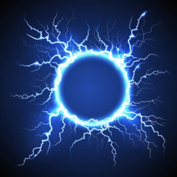Free Vector | Circle lightning realistic blue background