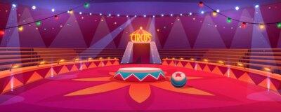 Free Vector | Circus arena classic round stage under tent dome illustration