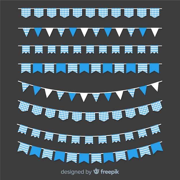 Free Vector | Classic oktoberfest garland collection with flat design