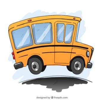 Free Vector | Classic school bus with hand drawn style